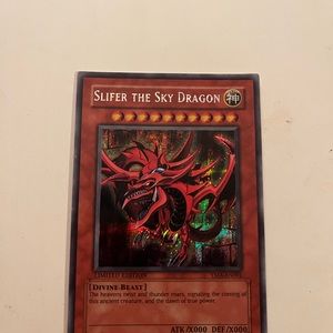 Slifer the sky dragon secret rare yugioh card.